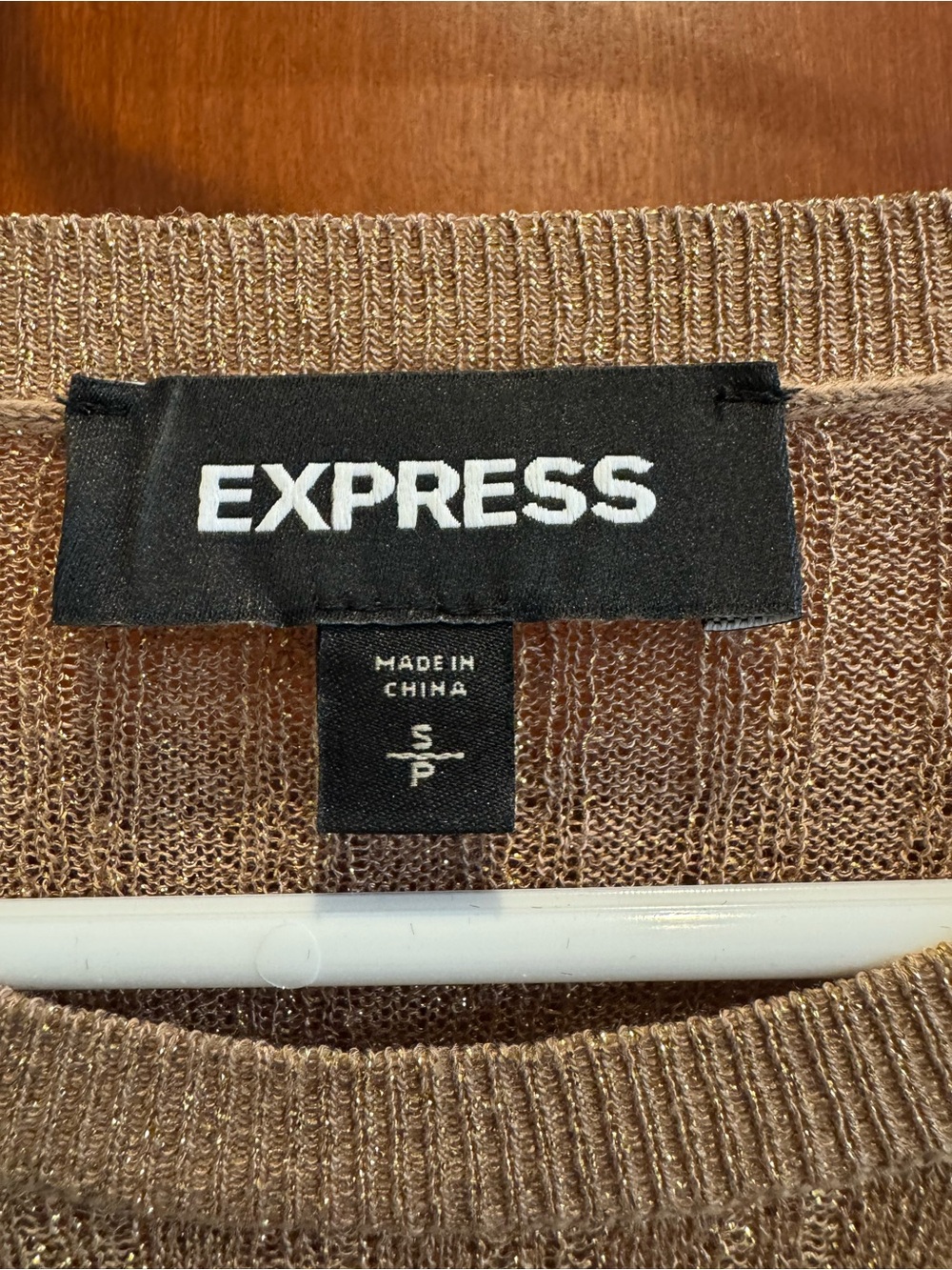 Express Metallic Ribbed Ruffle Sleeve Top | Size Small - Picture 5 of 6
